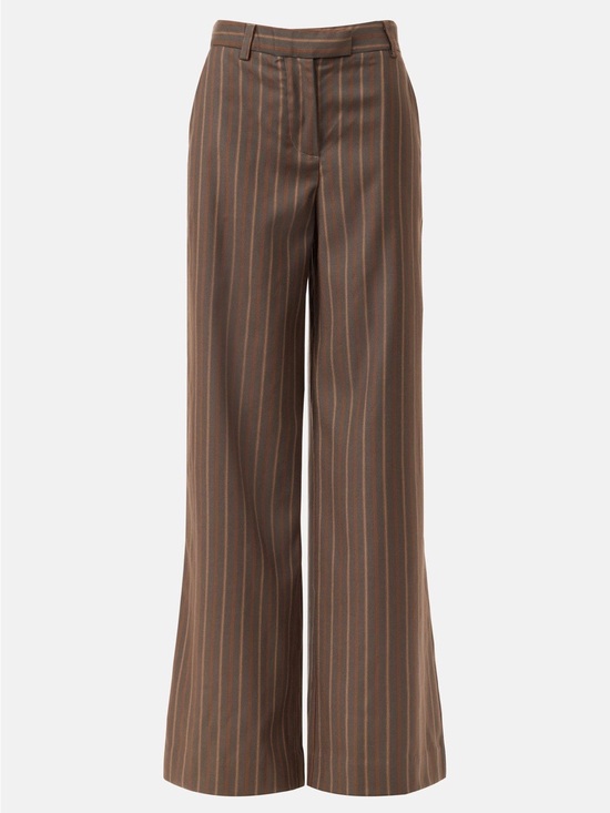 Reformation Pants - Reformation Carter Brown Pinstripe Wide Leg Pants
